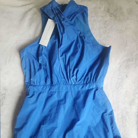 Veronica beard Radley taffeta dress CRISSCROSS neck MAXI blue size 8 BNWT - Picture 12 of 15